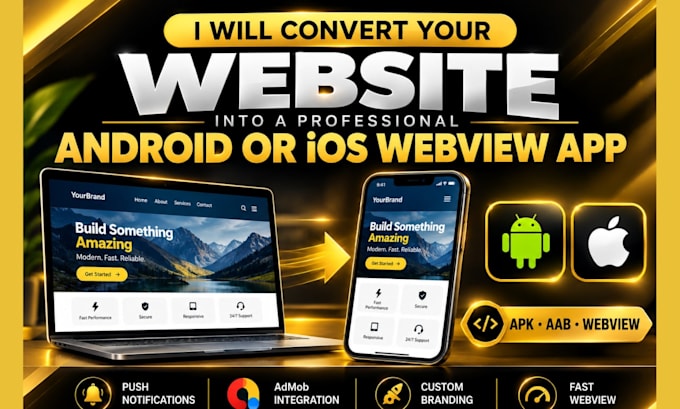 convert your website into a professional android webview app