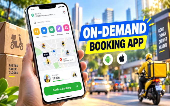 build on demand service app for android and ios like uber delivery
