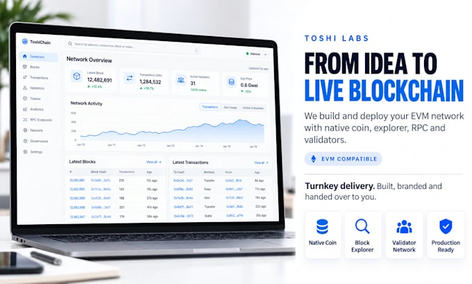 build a custom evm blockchain with native coin