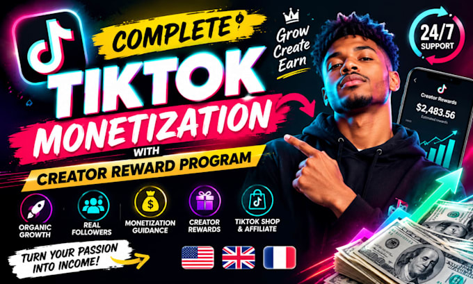 do complete tiktok monetization organically with creator reward program