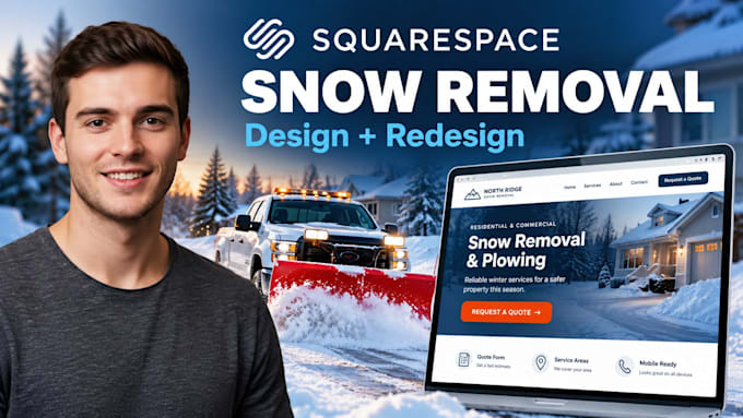 design or redesign squarespace snow removal snow plowing website