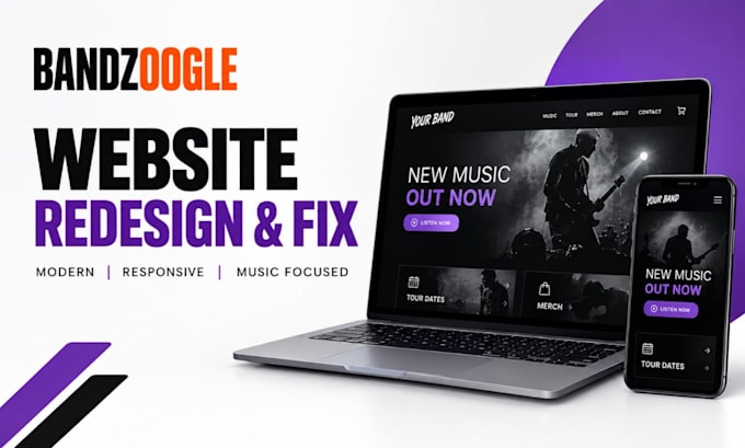 redesign and fix your bandzoogle music website