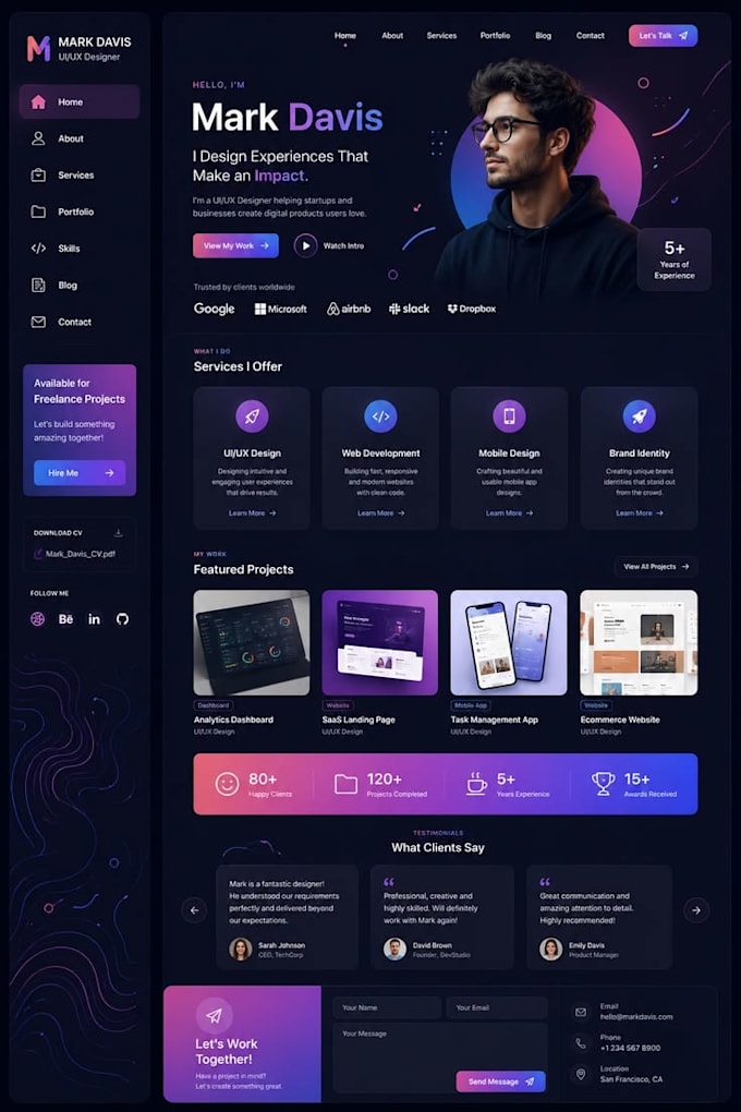 create a modern responsive website with HTML CSS javascript