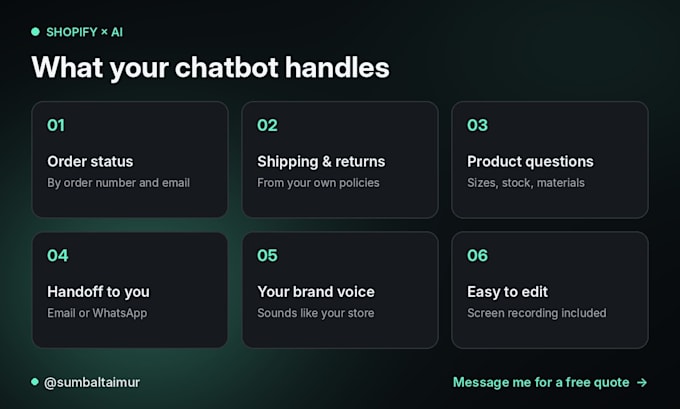 set up a shopify ai chatbot for order tracking and customer faqs