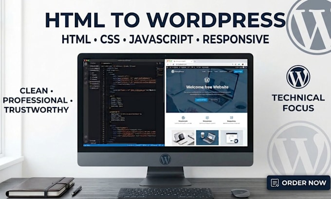 convert HTML CSS javascript website to wordpress