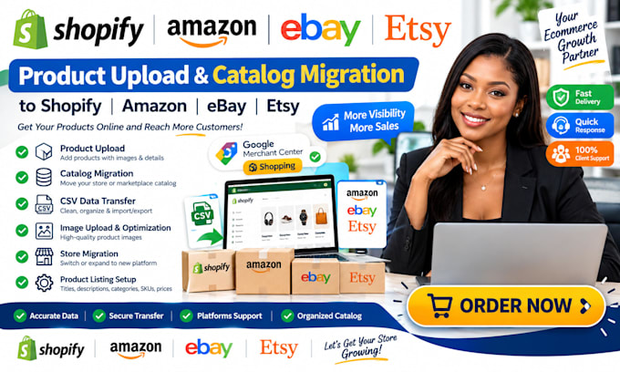 amazon ebay esty product upload catalog migration image CSV data transfer store