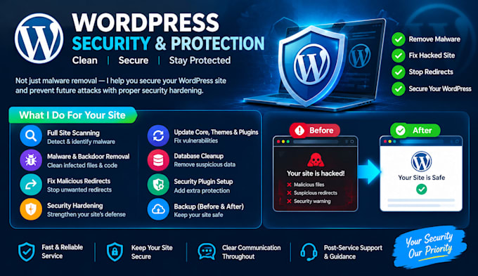 do remove wordpress malware fix hacked website and secure it