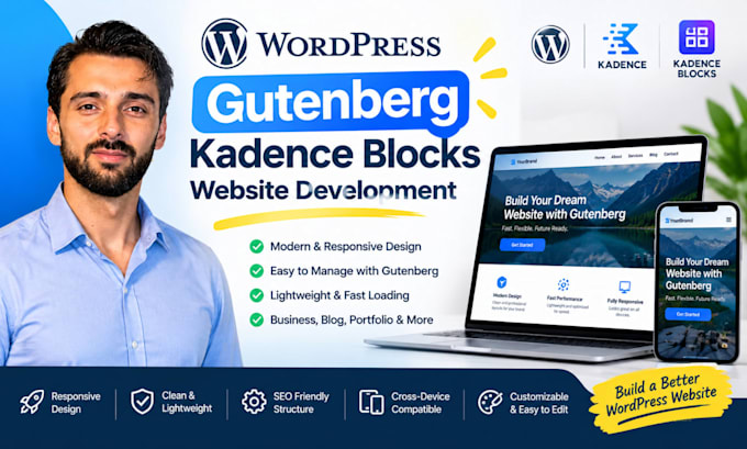 wordpress gutenberg kadence blocks website development