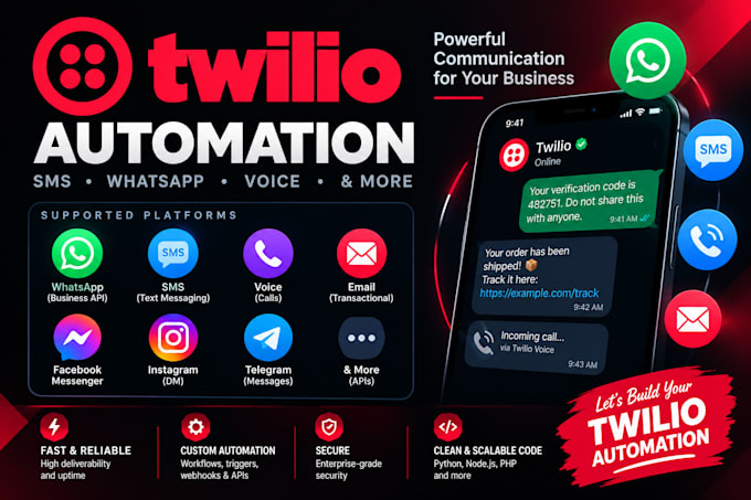 build twilio SMS whatsapp voice and communication automation