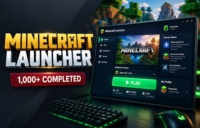 develop a professional custom minecraft launcher and pvp client