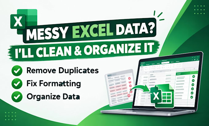 do excel data entry, spreadsheet cleanup and formatting