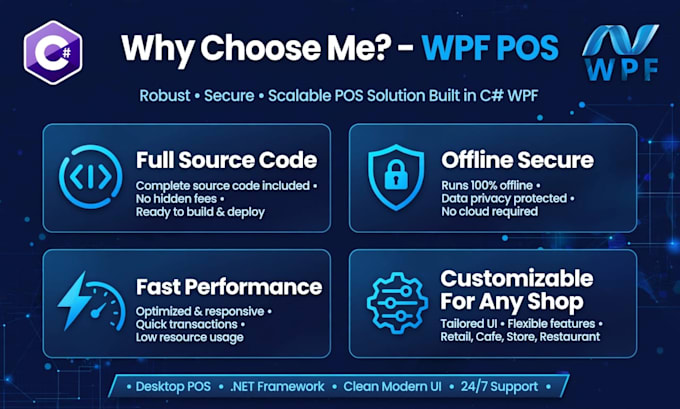 develop modern wpf pos system, inventory and billing software in c sharp