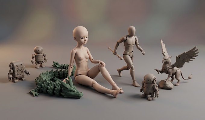 3d articulated model flexi collectible sculptors poseable joint bjd 3mf stl file