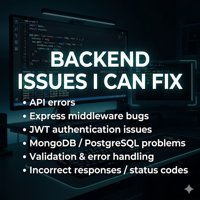 fix bugs in your nodejs and expressjs backend