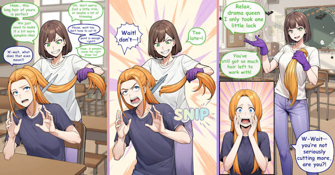 draw a cute nsfw comic, erotic comic, sfw comic in any style