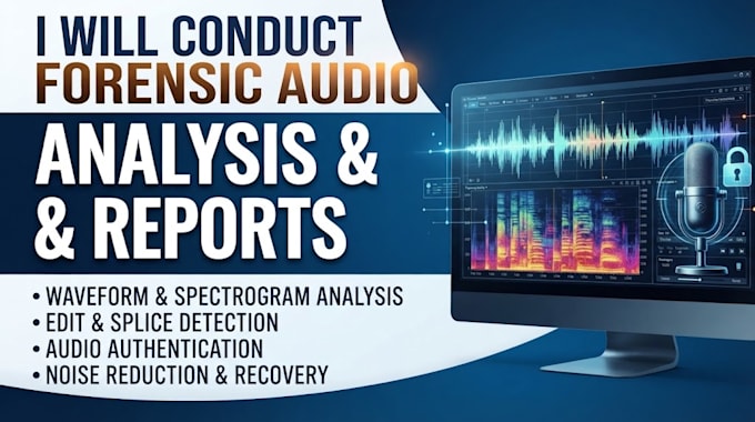 conduct forensic audio analysis and provide a detailed technical report