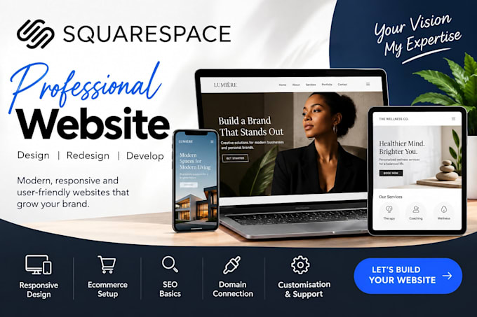 build squarespace website design, redesign squarespace