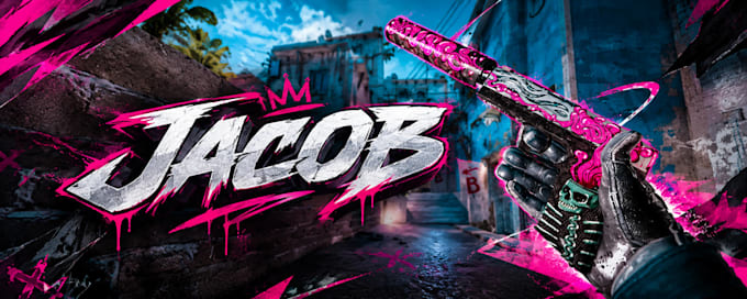 design a professional gaming banner and logo