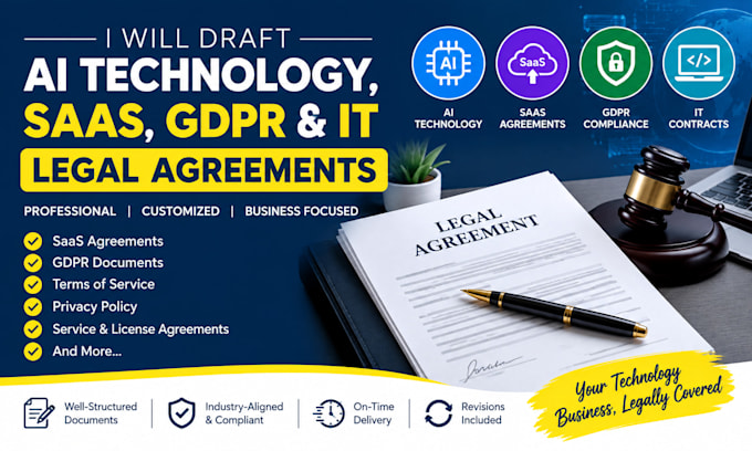 draft ai technology, saas, gdpr and IT legal agreements