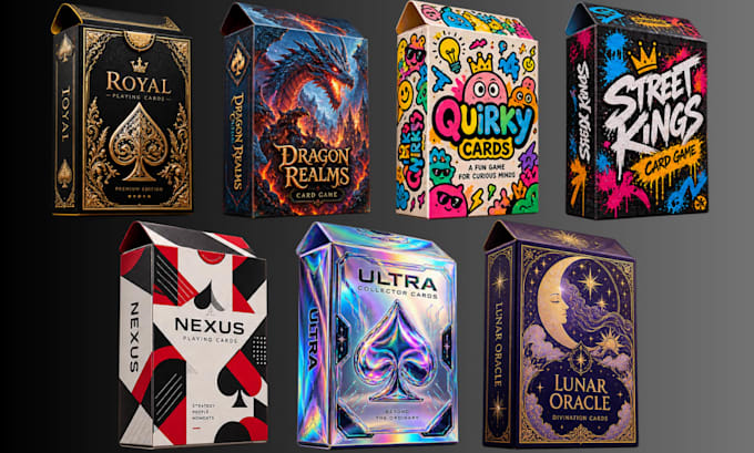 design custom card game box tuck box card deck box print ready packaging