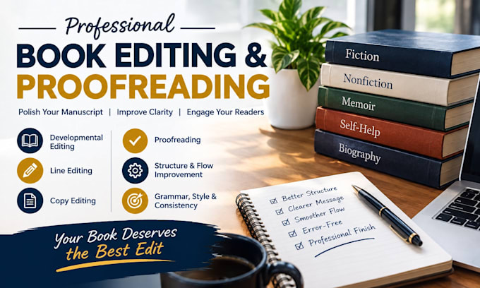 professionally edit and proofread your book or manuscript