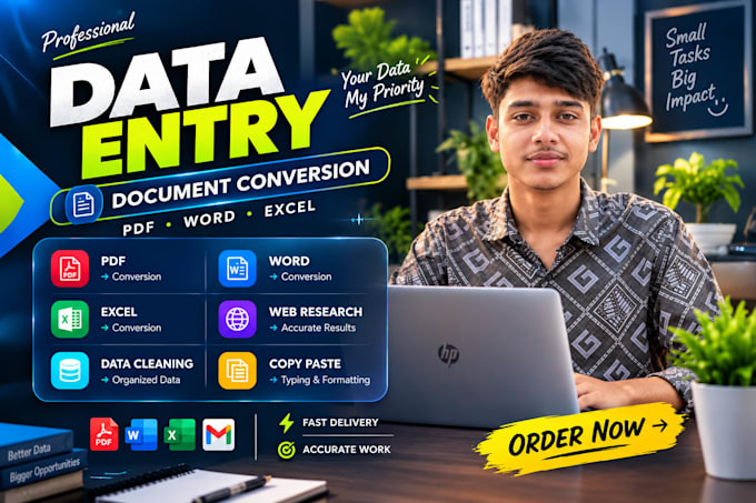 do professional data entry and PDF conversion