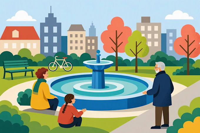 make flat vector illustrations for you