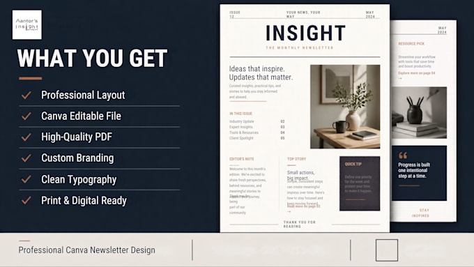 design a professional newsletter in canva