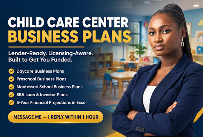 write child care center business plan with financials