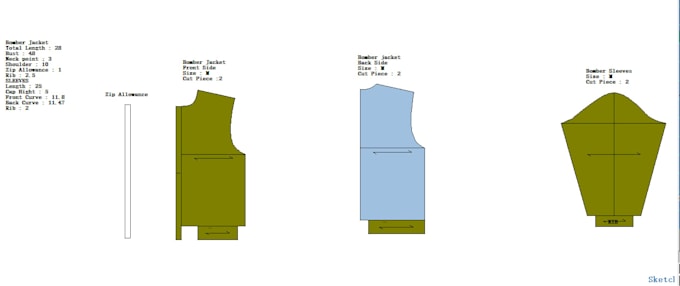 make sewing pattern for t shirt and bomber jacket