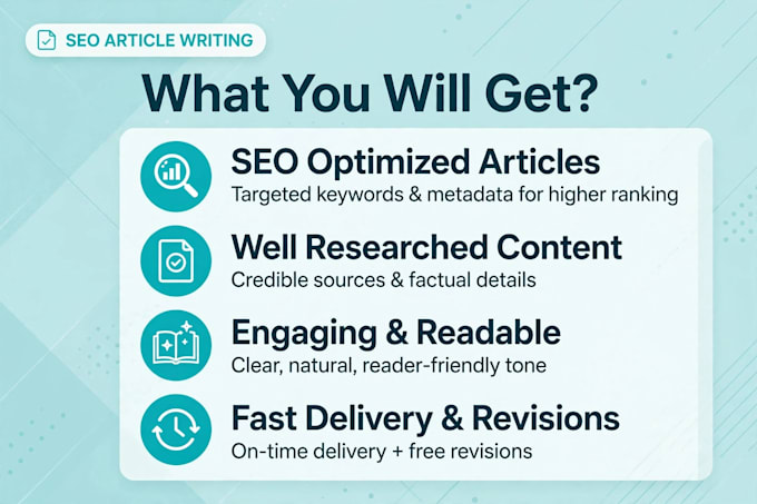 write SEO blog posts and articles