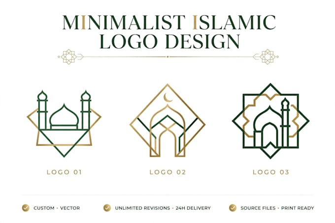 design islamic and arabic calligraphy mosque logo