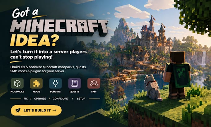 build fix optimize minecraft modpack, quests, smp, mods plugins for your server