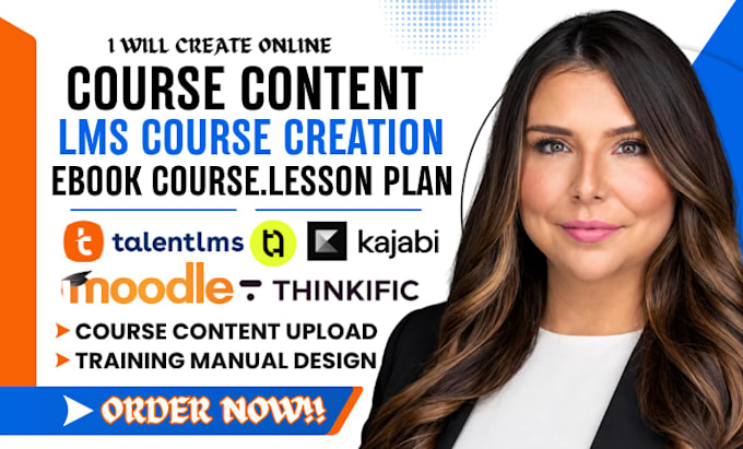 create lms online course content, elearning course curriculum, and video course