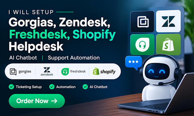 setup gorgias zendesk freshdesk shopify helpdesk ai chatbot support automation