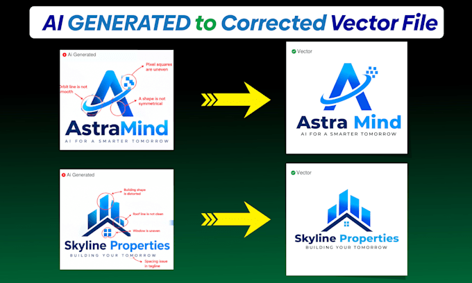 ai generated logo convert to professional vector and source file
