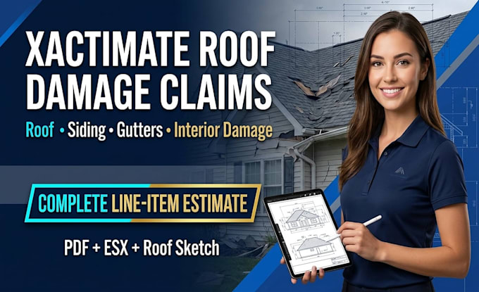write xactimate roof and siding estimates for damage claims