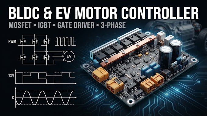 design bldc motor controller, ev controller with igbt, mosfet, and gate driver