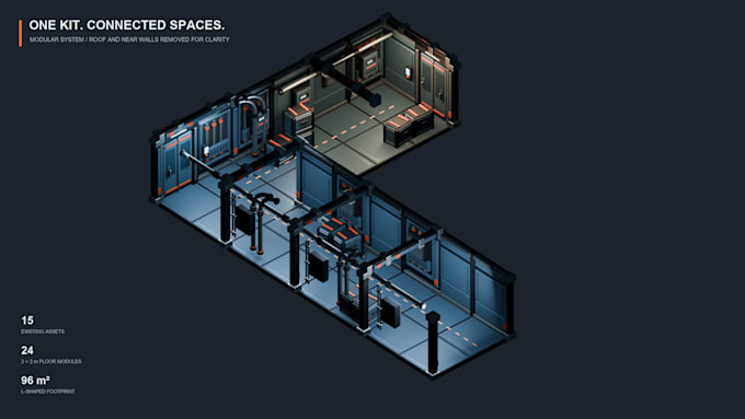 create game ready 3d assets and modular environments
