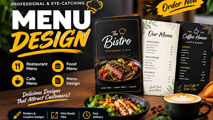 design restaurant menu, food menu, cafe menu, menu design