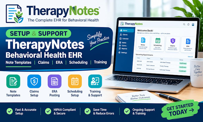 therapynotes behavioral health ehr note templates claims era scheduling training