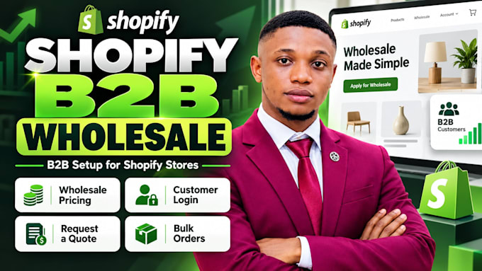 set up shopify b2b wholesale pricing, customer login and request a quote