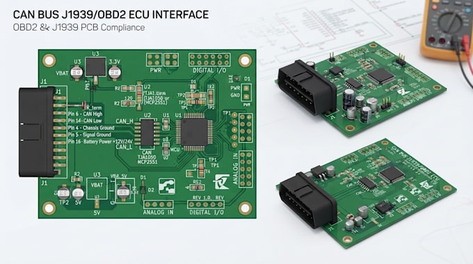 design automotive can bus obd2 j1939 ecu pcb layout