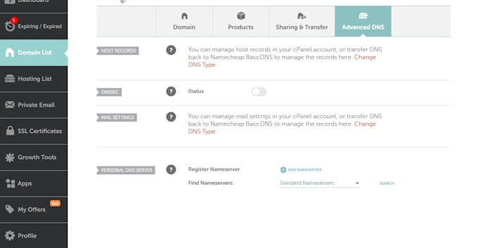 connect domain, transfer domain, fix dns
