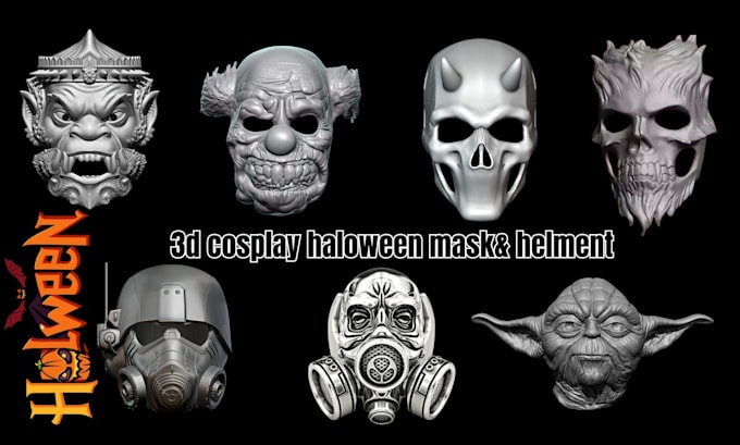 create 3d mask, wearable mask, halloween mask, stl file