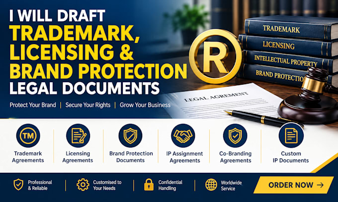 draft trademark, licensing and brand protection legal documents