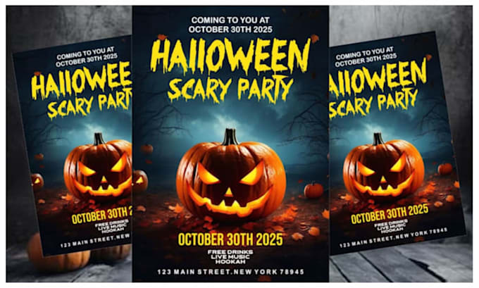 design custom halloween party invitation flyer