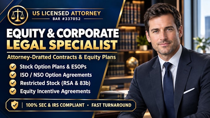 draft complete stock option plan and esop documents as a US attorney