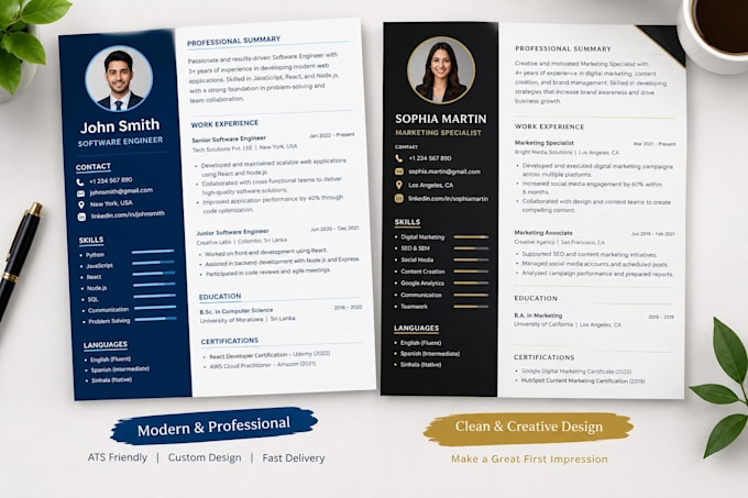 design a professional CV or resume