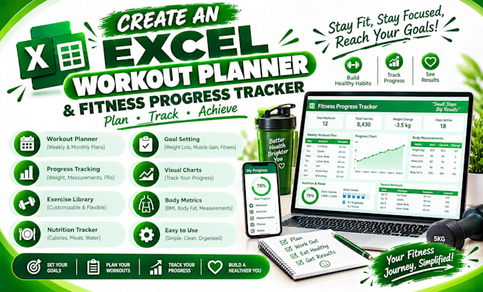create an excel workout planner and fitness progress tracker